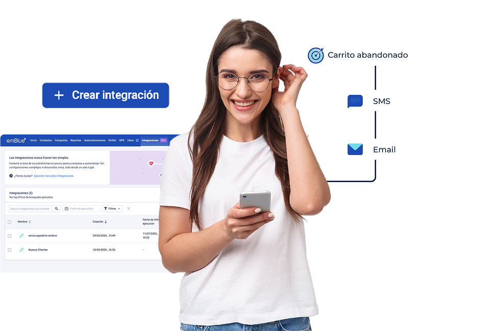 Profesional usando la plataforma de integraciones