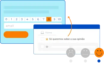 Exemplos de pop ups requisitando o feedback do usuário sobre o processo de compra