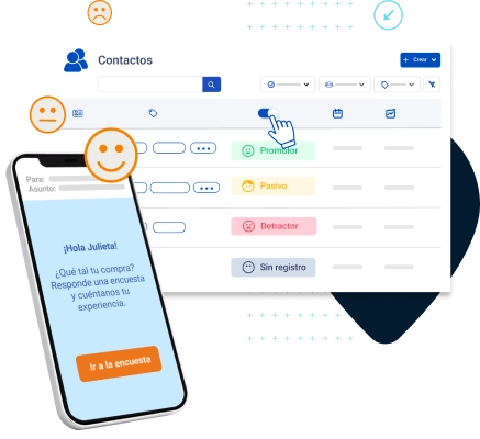 Representação do aplicativo de requisição de feedback com uma janela com exemplos de informações e um celular ao lado